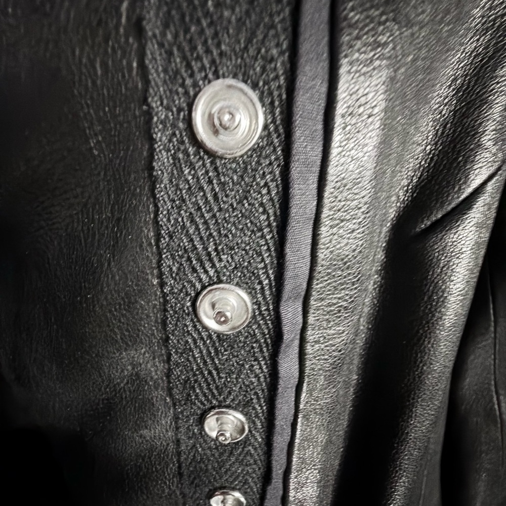DVF Diane von Furstenberg Emily Black Studded Leather Jacket Size 6 NWOT - Picture 3 of 5